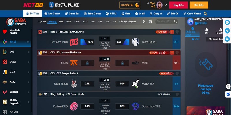 Giới thiệu về hạng mục Esports tại NET88