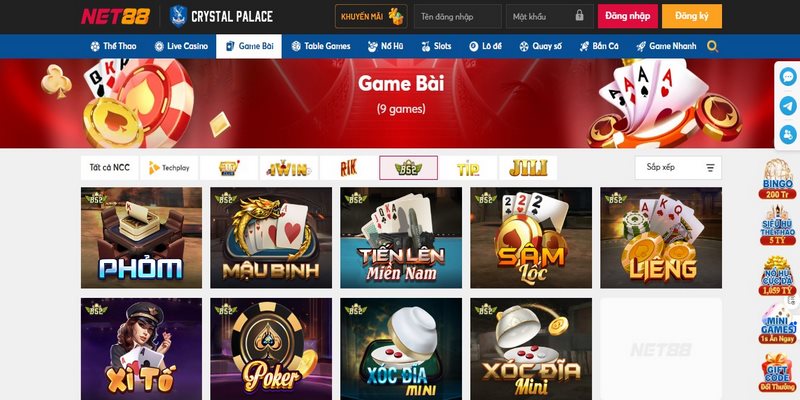 Tích hợp 6 sảnh game lớn mang lại nhiều lợi thế cho NET88
