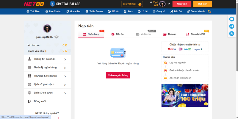 Nạp lần đầu trên Net88 để nhận ưu đãi.