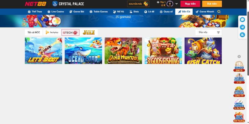 QTech là một trong những nhà cung cấp game bắn cá hiện đại.